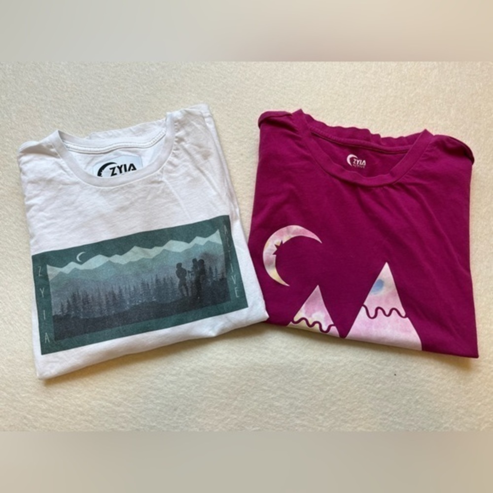 Zyia Active Long Sleeve & Short Sleeve T-Shirt‎ & Long Sleeve Tops Both Sz S